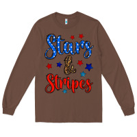 Chestnut stars & stripes Long Sleeve Tee - BundleAndBundleShop