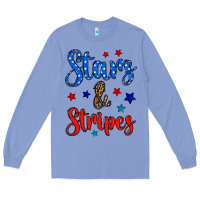 Colony Blue stars & stripes Long Sleeve Tee - BundleAndBundleShop
