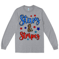 Heather Grey stars & stripes Long Sleeve Tee - BundleAndBundleShop