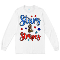White stars & stripes Long Sleeve Tee - BundleAndBundleShop