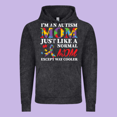 Lil Autism Mom Vintage Hoodie Designed By Cowhidedigitalart