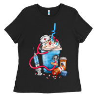 Black Nurse frappe coffee Ladies Tee - FaDigitalArtStudio