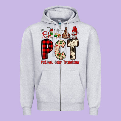 Pct Patient Care Technician  Christmas Zipper Hoodie Designed By Jahusdesignshop
