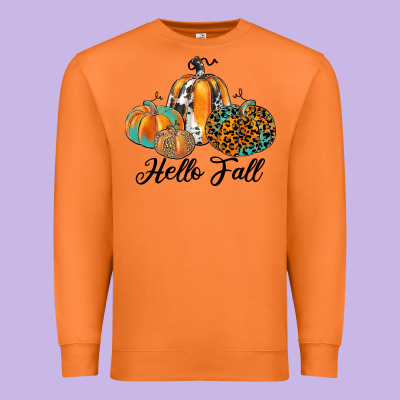 Hello Fall Premium Sweatshirt Designed By Jahusdesignshop