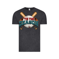 Vintage Black 'tis the season baseball Vintage Tee - FaDigitalArtStudio