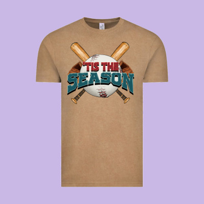 'tis The Season Baseball Vintage Tee Designed By Fadigitalartstudio