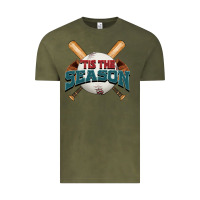 Vintage Olive 'tis the season baseball Vintage Tee - FaDigitalArtStudio