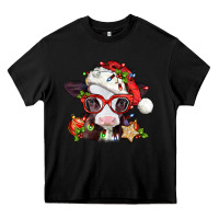 Black Christmas baby cow Heavy Core Tee - Jasminsmagicworld