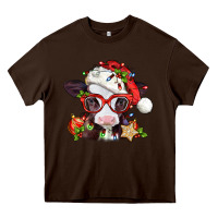 Chocolate Brown Christmas baby cow Heavy Core Tee - Jasminsmagicworld