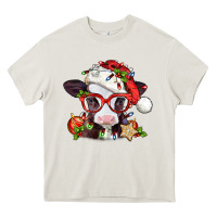 Cream Christmas baby cow Heavy Core Tee - Jasminsmagicworld
