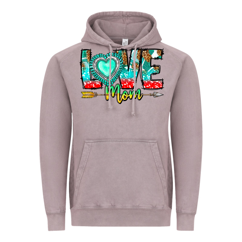 Love Mom Vintage Hoodie by CowhideDigitalArt | Teevron