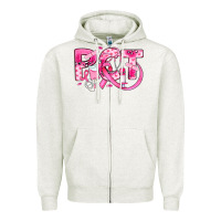Oatmeal Heather breast cancer pct patient care technician Zipper Hoodie - JahusDesignShop