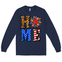 Navy 4th of july home Long Sleeve Tee - BundleAndBundleShop