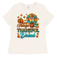 Bone Grateful Thankful Blessed Thanksgiving Cold Drink Ladies Tee - FaDigitalArtStudio