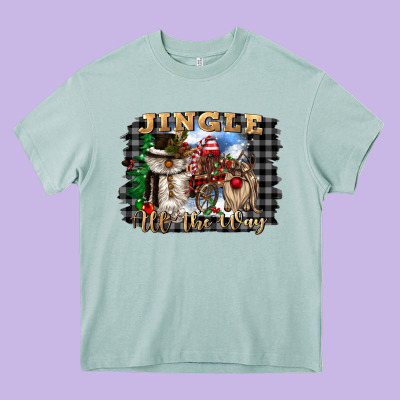 Jingle All The Way Heavy Core Tee Designed By Cowgirlartshop