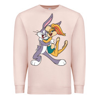 Pale Pink bugs bunny and lola bunny Premium Sweatshirt - DesigneFamous
