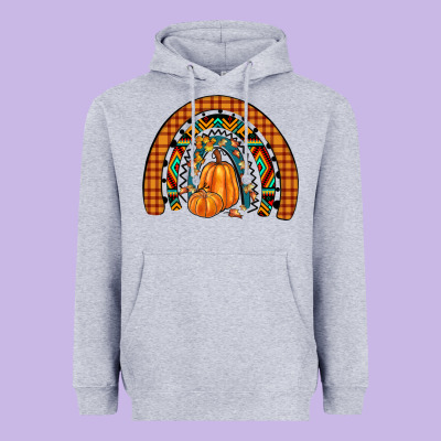Fall Pumpkin Rainbow Heavyweight Hoodie Designed By Jahusdesignshop