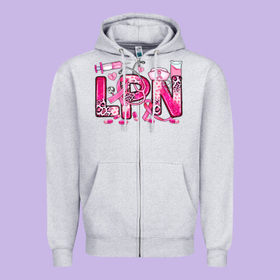 Breast Cancer Lpn Licensed Practical Nurse Zipper Hoodie Designed By Jahusdesignshop