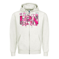 Oatmeal Heather breast cancer lpn licensed practical nurse Zipper Hoodie - JahusDesignShop
