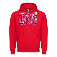 Red breast cancer lpn licensed practical nurse Zipper Hoodie - JahusDesignShop