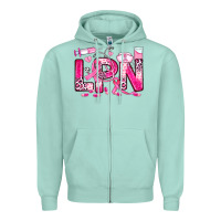 Seafoam breast cancer lpn licensed practical nurse Zipper Hoodie - JahusDesignShop