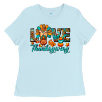 Baby Blue Love Thanksgiving Gobble And Frappe Ladies Tee - FaDigitalArtStudio
