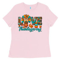 Bubblegum Pink Love Thanksgiving Gobble And Frappe Ladies Tee - FaDigitalArtStudio