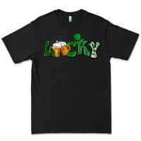 Black Lucky with beer St. Patricks day Premium Tee - HowdyJamesFarm