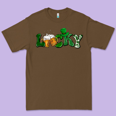 Lucky With Beer St. Patricks Day Premium Tee Designed By Howdyjamesfarm