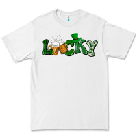 White Lucky with beer St. Patricks day Premium Tee - HowdyJamesFarm