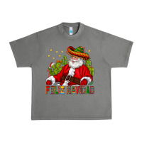 Tornado Feliz Navidad Santa With Cactus Urban Heavy Tee - BundleAndBundleShop