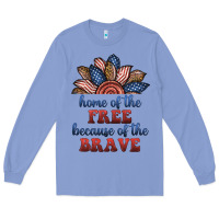 Colony Blue home of the free because of the brave Long Sleeve Tee - BundleAndBundleShop