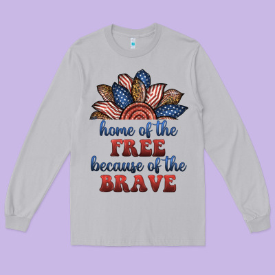 Home Of The Free Because Of The Brave Long Sleeve Tee Designed By Bundleandbundleshop
