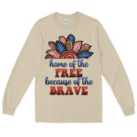 Mushroom home of the free because of the brave Long Sleeve Tee - BundleAndBundleShop