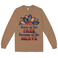 Toasted Coconut home of the free because of the brave Long Sleeve Tee - BundleAndBundleShop