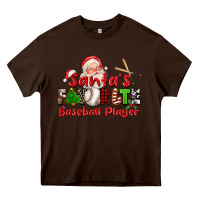 Chocolate Brown santas favorite baseball player Heavy Core Tee - CowGirlArtShop