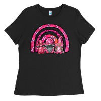 Black breast cancer rainbow gnomes Ladies Tee - FaDigitalArtStudio