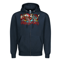 Navy mooey christmas sunflower Zipper Hoodie - JahusDesignShop