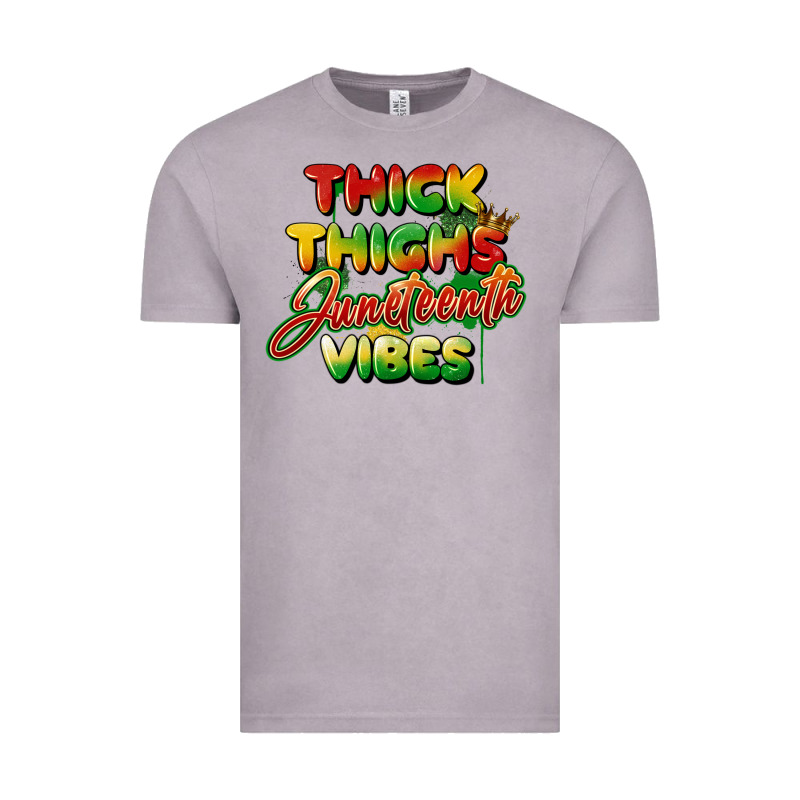 Thick Thighs Juneteenth Vibes Vintage Tee by FaDigitalArtStudio | Teevron