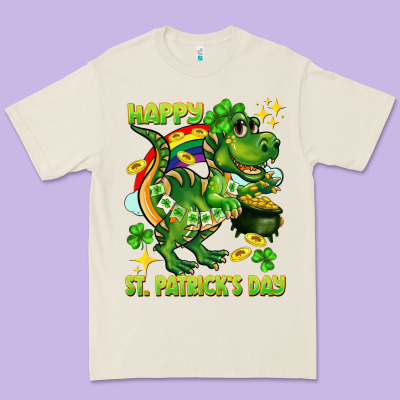 Happy St. Patrick's Day T-rex Premium Tee Designed By Cowgirlartshop