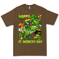 Cacao Happy St. Patrick's Day T-rex Premium Tee - CowGirlArtShop