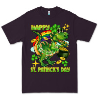 Plum Happy St. Patrick's Day T-rex Premium Tee - CowGirlArtShop