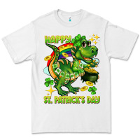 White Happy St. Patrick's Day T-rex Premium Tee - CowGirlArtShop