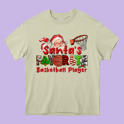Santas Favorite Basketball Player Heavy Core Tee Designed By Cowgirlartshop