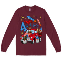 Burgundy 4th of july truck  1 Long Sleeve Tee - BundleAndBundleShop