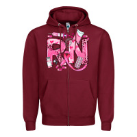 Burgundy breast cancer rn registered nurse Zipper Hoodie - JahusDesignShop