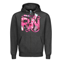 Charcoal Heather breast cancer rn registered nurse Zipper Hoodie - JahusDesignShop