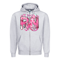 Heather Grey breast cancer rn registered nurse Zipper Hoodie - JahusDesignShop