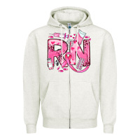 Oatmeal Heather breast cancer rn registered nurse Zipper Hoodie - JahusDesignShop