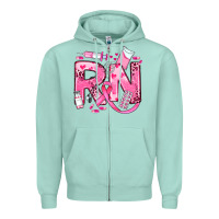 Seafoam breast cancer rn registered nurse Zipper Hoodie - JahusDesignShop